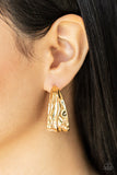 Paparazzi "Badlands And Bellbottoms" Gold Post Earrings Paparazzi Jewelry