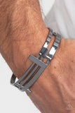 Paparazzi "Barred Lines" Black Mens Urban Bracelet Unisex Paparazzi Jewelry