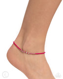 Paparazzi "Basic Brightness" Pink Anklet Bracelet Paparazzi Jewelry