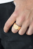 Paparazzi "Blanked Out" Gold Men's Ring Paparazzi Jewelry