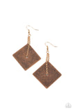 Paparazzi "Block Party Posh" Copper Earrings Paparazzi Jewelry