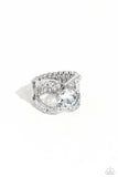 Paparazzi "Bow Chicka Bow Wow" White Ring Paparazzi Jewelry