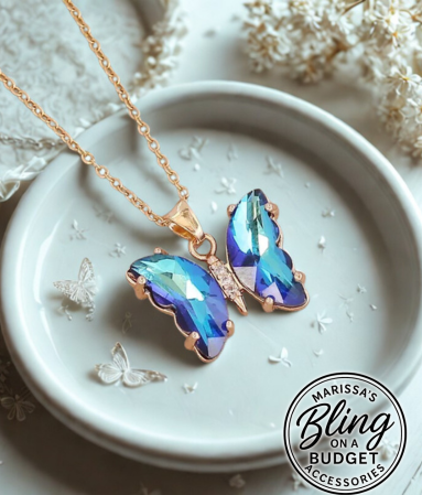 Blue Butterfly Necklace Paparazzi Jewelry