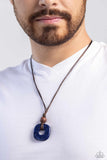 Paparazzi "Canyon Crusade" Blue Urban Men's Necklace Unisex Paparazzi Jewelry