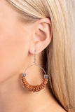 Paparazzi "Capriciously Crimped" Brown Earrings Paparazzi Jewelry