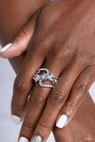 Paparazzi "Captivating Corsage" White Ring Paparazzi Jewelry