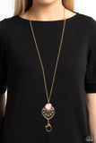 Paparazzi "Celestial Charisma" Gold Lanyard Necklace & Earring Set Paparazzi Jewelry
