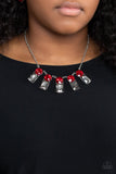 Paparazzi "Celestial Royal" Red Necklace & Earring Set Paparazzi Jewelry