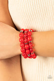 Paparazzi "Coastal Coastin" Red Bracelet Paparazzi Jewelry