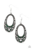Paparazzi "Colorfully Moon Child" Green Earrings Paparazzi Jewelry