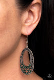 Paparazzi "Colorfully Moon Child" Green Earrings Paparazzi Jewelry