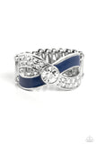 Paparazzi "CROSSED And Found" Blue Ring Paparazzi Jewelry