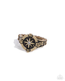 Paparazzi "Cultured Compass" Brass Ring Paparazzi Jewelry