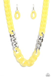 Paparazzi "Curb Your Enthusiasm" Yellow Necklace & Earring Set Paparazzi Jewelry
