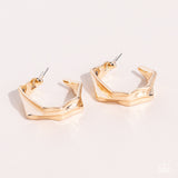 Paparazzi "Cutting Edge Couture" Gold Post Earrings Paparazzi Jewelry