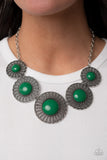 Paparazzi "Detail Oriented" Green Necklace & Earring Set Paparazzi Jewelry