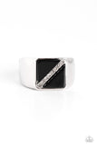 Paparazzi "Diagonally Dominant" Black Mens Ring Paparazzi Jewelry