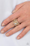 Paparazzi "Doting In Dazzle" Gold Ring Paparazzi Jewelry