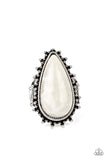 Paparazzi "Down-to-Earth Essence" White Ring Paparazzi Jewelry