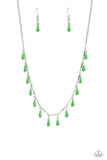Paparazzi "Drop-Dead Dance" Green Necklace & Earring Set Paparazzi Jewelry