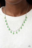 Paparazzi "Drop-Dead Dance" Green Necklace & Earring Set Paparazzi Jewelry