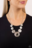 Paparazzi "EDGY Or Not" Silver Necklace & Earring Set Paparazzi Jewelry