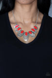 Paparazzi "Endless Eclipse" Red Necklace & Earring Set Paparazzi Jewelry
