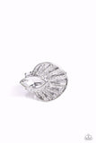 Paparazzi "Fan Dance Dazzle" White Ring Paparazzi Jewelry