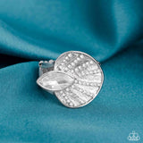 Paparazzi "Fan Dance Dazzle" White Ring Paparazzi Jewelry