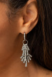 Paparazzi "Fan Of Glam" White Post Earrings Paparazzi Jewelry