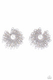Paparazzi "Fancy Fireworks" White Post Earrings Paparazzi Jewelry