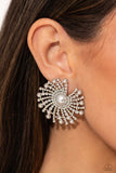 Paparazzi "Fancy Fireworks" White Post Earrings Paparazzi Jewelry