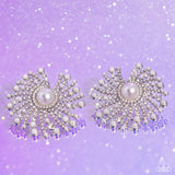 Paparazzi "Fancy Fireworks" White Post Earrings Paparazzi Jewelry