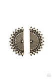 Paparazzi "Fiercely Fanned Out" Brass Post Earrings Paparazzi Jewelry