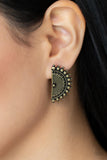 Paparazzi "Fiercely Fanned Out" Brass Post Earrings Paparazzi Jewelry