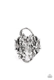 Paparazzi "Flirtatiously Flowering" White Ring Paparazzi Jewelry
