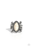 Paparazzi "Flower SWIRL" White Ring Paparazzi Jewelry