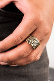 Paparazzi "Fossil Fuel" Brass Mens Ring Paparazzi Jewelry