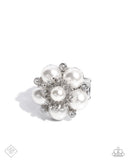 Paparazzi "Friendly Flair" White Fashion Fix Ring Paparazzi Jewelry
