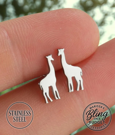 Stainless Steel Giraffe Earrings Paparazzi Jewelry