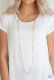 Paparazzi "Glassy Glamorous" White Necklace & Earring Set Paparazzi Jewelry