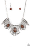 Paparazzi "Glimmering Groves" Brown Necklace & Earring Set Paparazzi Jewelry