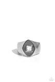 Paparazzi "Glistening Gamble" White Men's Ring Paparazzi Jewelry