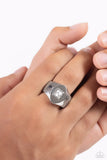 Paparazzi "Glistening Gamble" White Men's Ring Paparazzi Jewelry