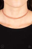 Paparazzi "Glitzy Gusto" Copper Choker Necklace & Earring Set Paparazzi Jewelry
