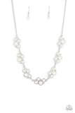 Paparazzi "Grace To The Top" White Necklace & Earring Set Paparazzi Jewelry