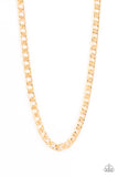 Paparazzi "Ground Game" Gold Mens Urban Necklace Unisex Paparazzi Jewelry
