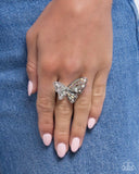 Paparazzi "Hovering Haute" White Ring Paparazzi Jewelry