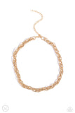 Paparazzi "If I Only Had A Chain" Gold Choker Necklace & Earring Set Paparazzi Jewelry