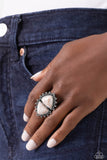 Paparazzi "Indigenously Inverted" White Ring Paparazzi Jewelry